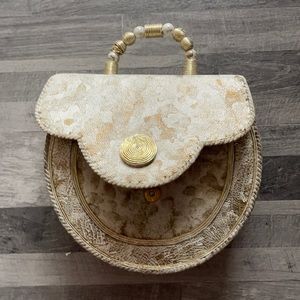 Gold and cream purse
